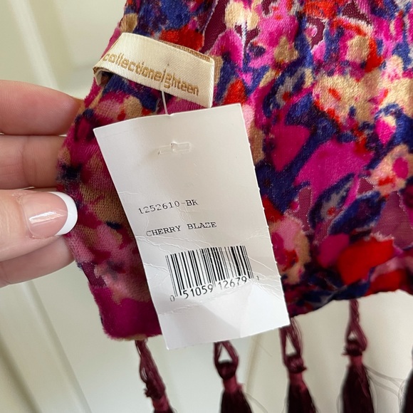 Collection Eighteen velour and sheer floral scarf - Picture 4 of 8